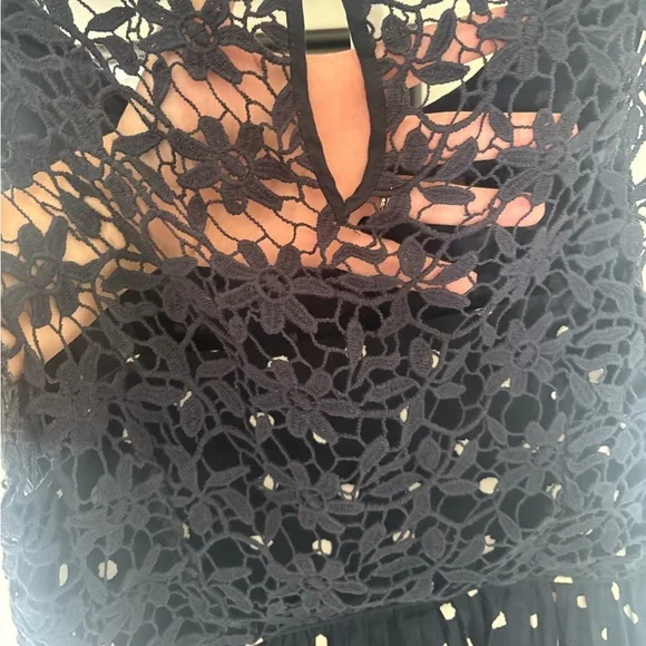 Anthropologie Moulenette Soares Polka Dot Dress Navy White - Picture 4 of 6